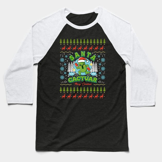 Santa Cactuar Christmas Baseball T-Shirt by Lagelantee